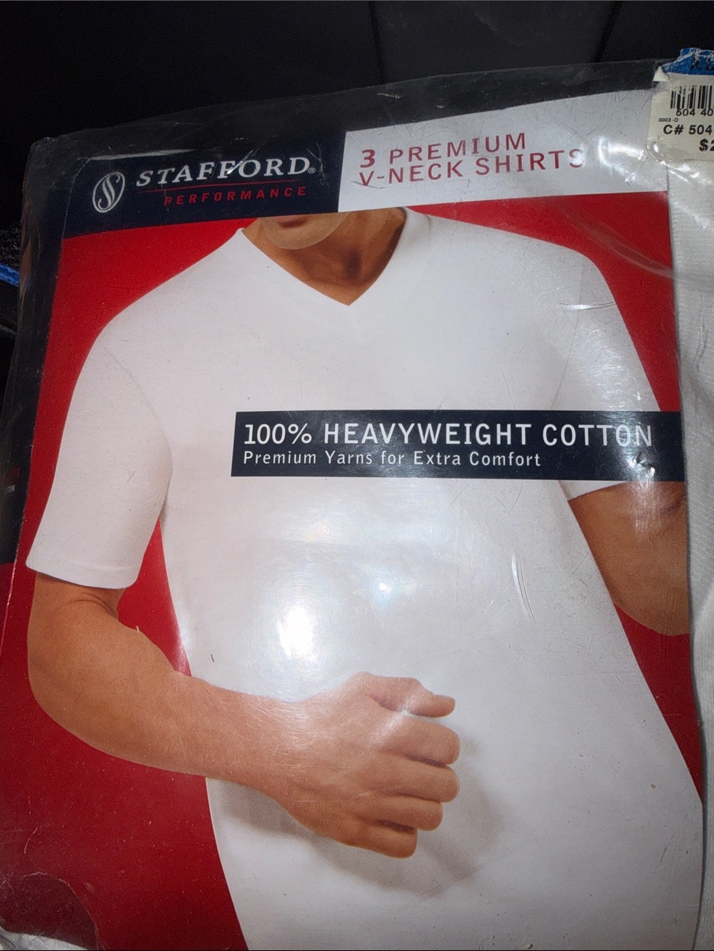 Stafford White V-Neck Short Sleeve Tee - 3 Pack